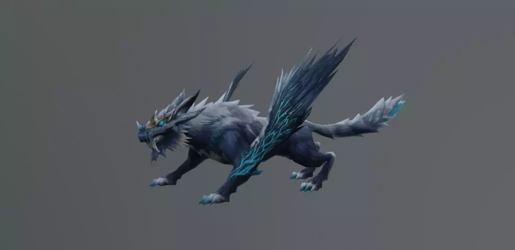 Wolf Wings Fantasy Monster Low Poly Low-poly 3D model_0