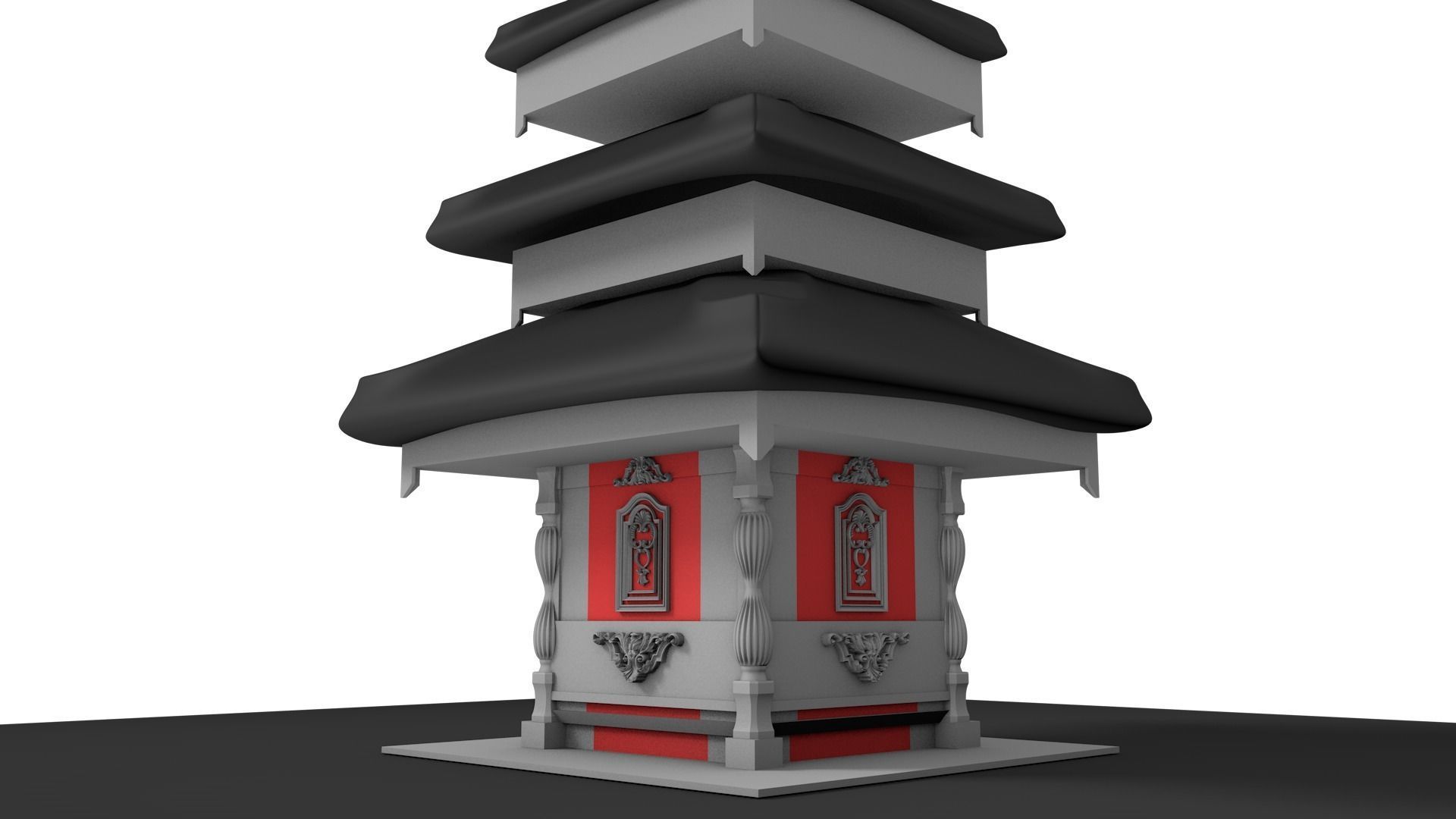Pura Bedugul Bali Low-poly 3D model_1