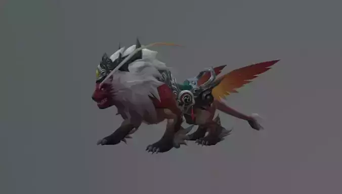 Lion Fantasy Monster Low Poly