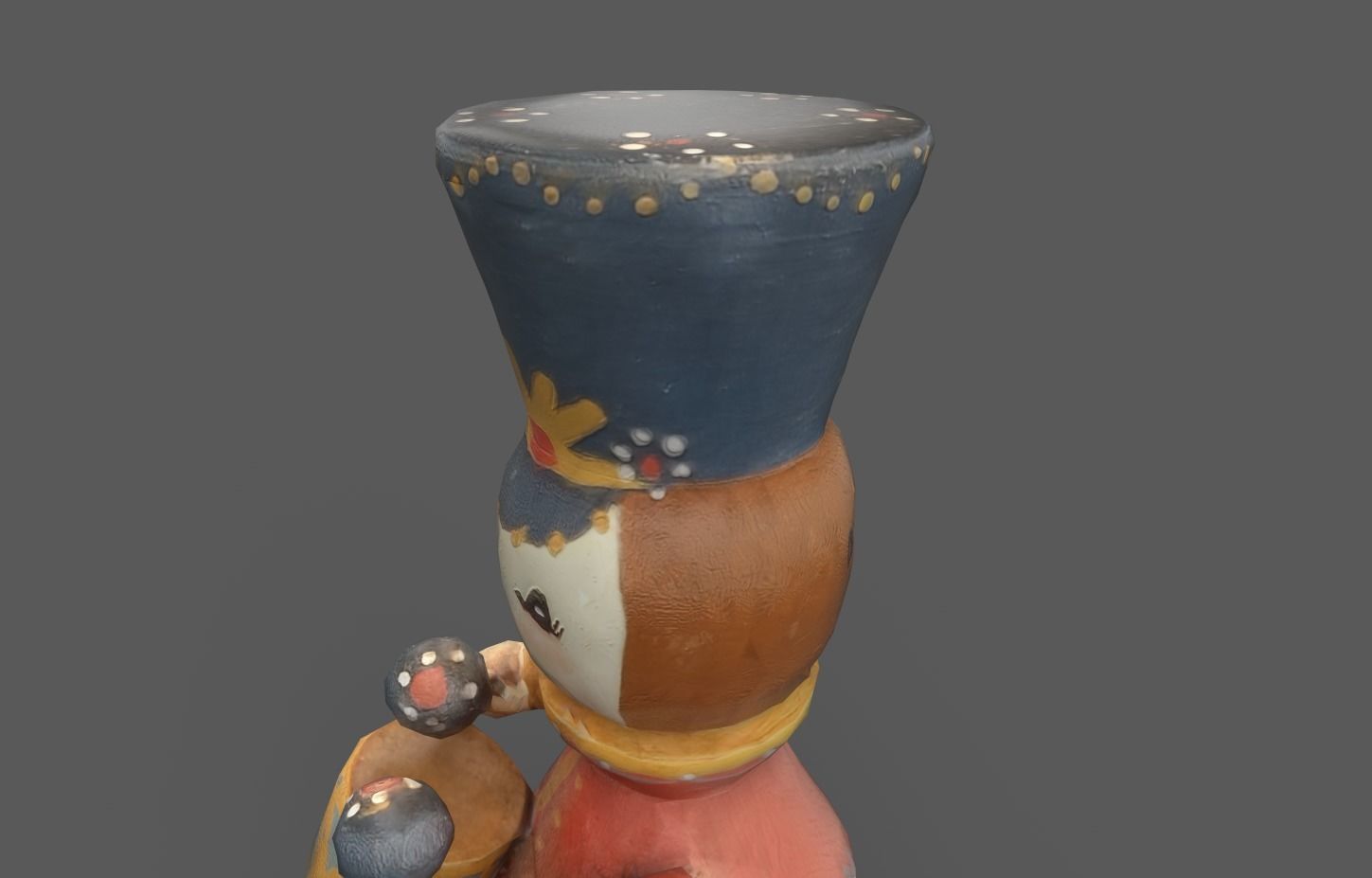 Vintage Wood Christmas Toy Soldier Low-poly 3D model_4