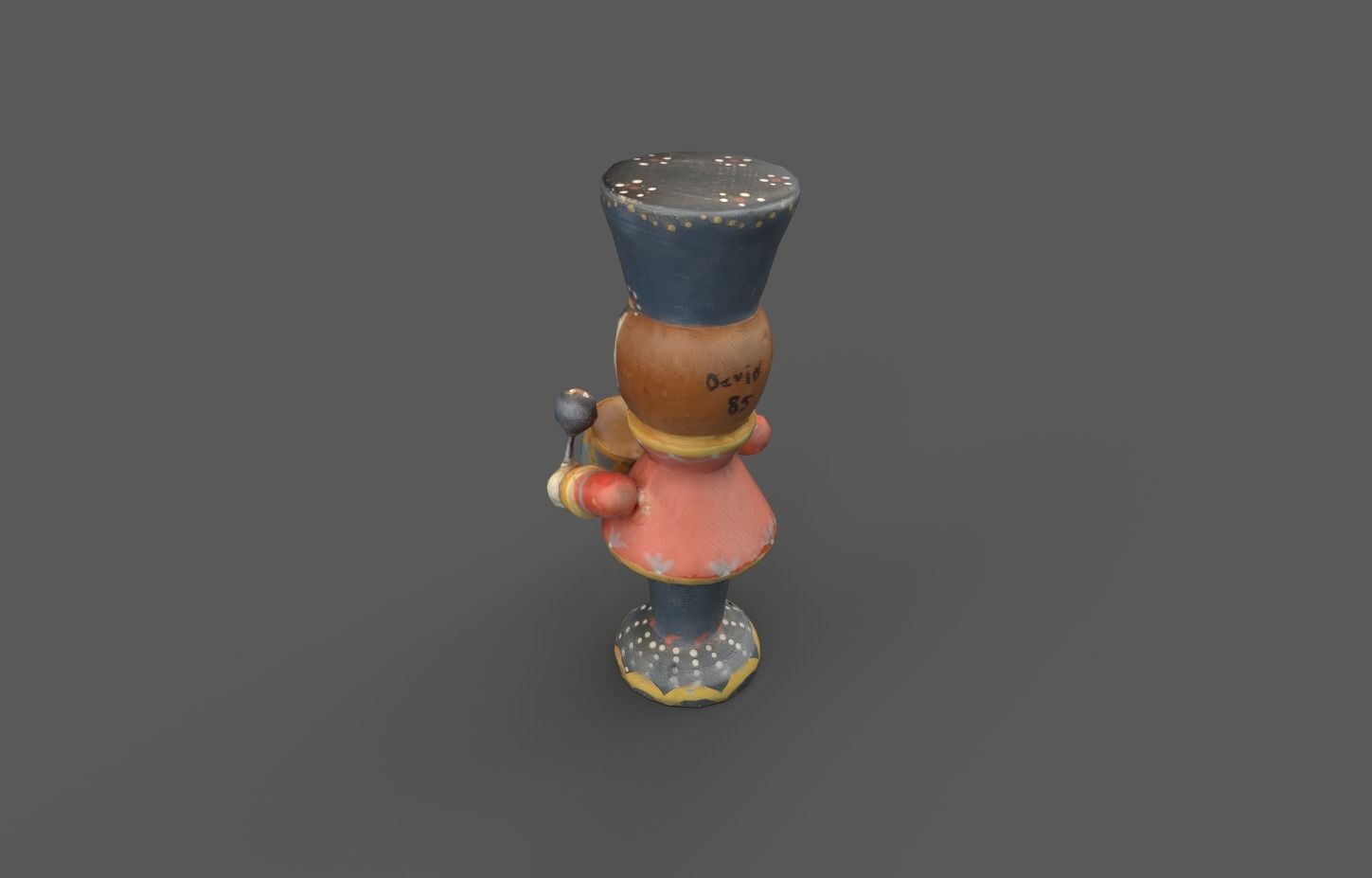 Vintage Wood Christmas Toy Soldier Low-poly 3D model_3