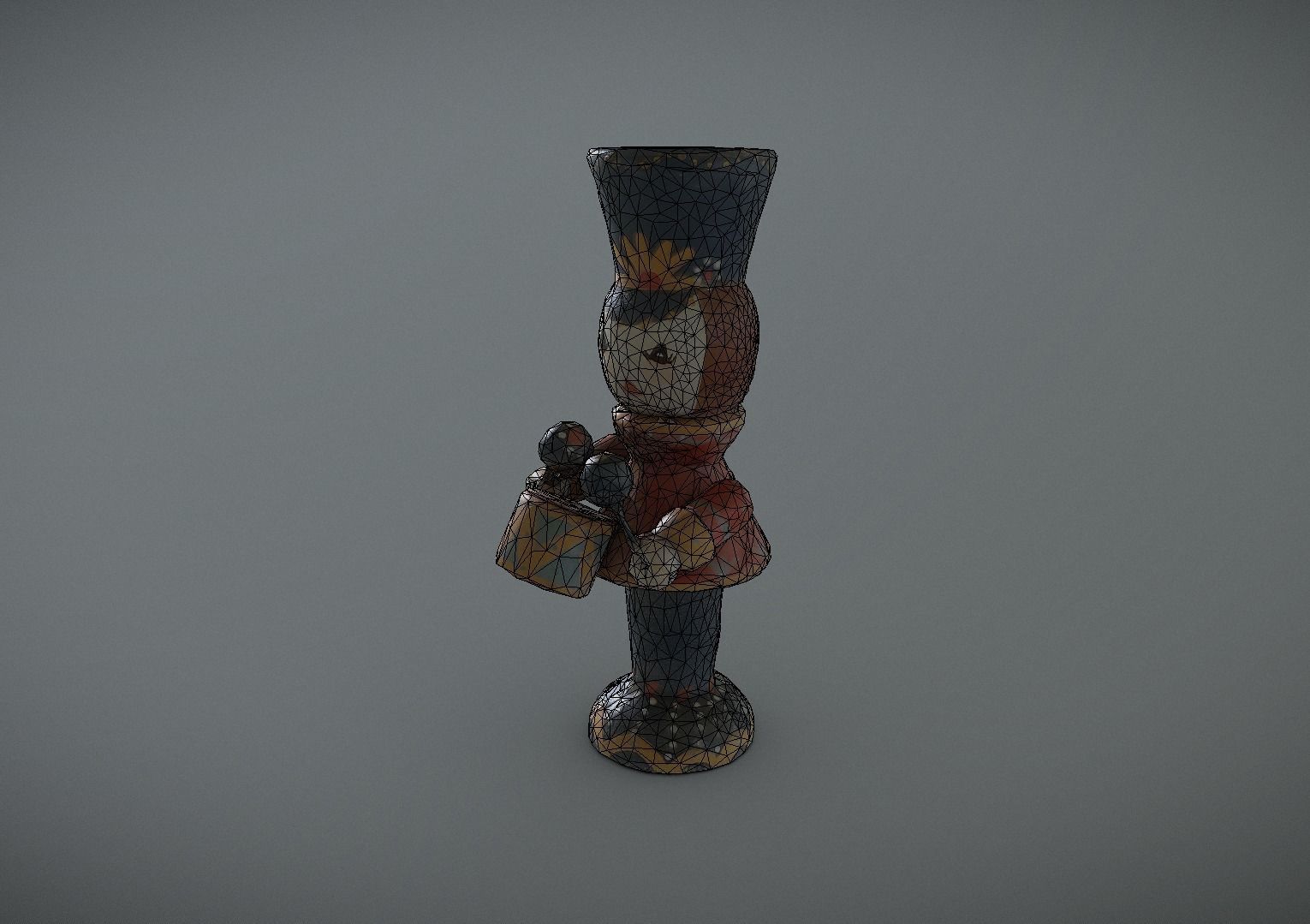 Vintage Wood Christmas Toy Soldier Low-poly 3D model_5