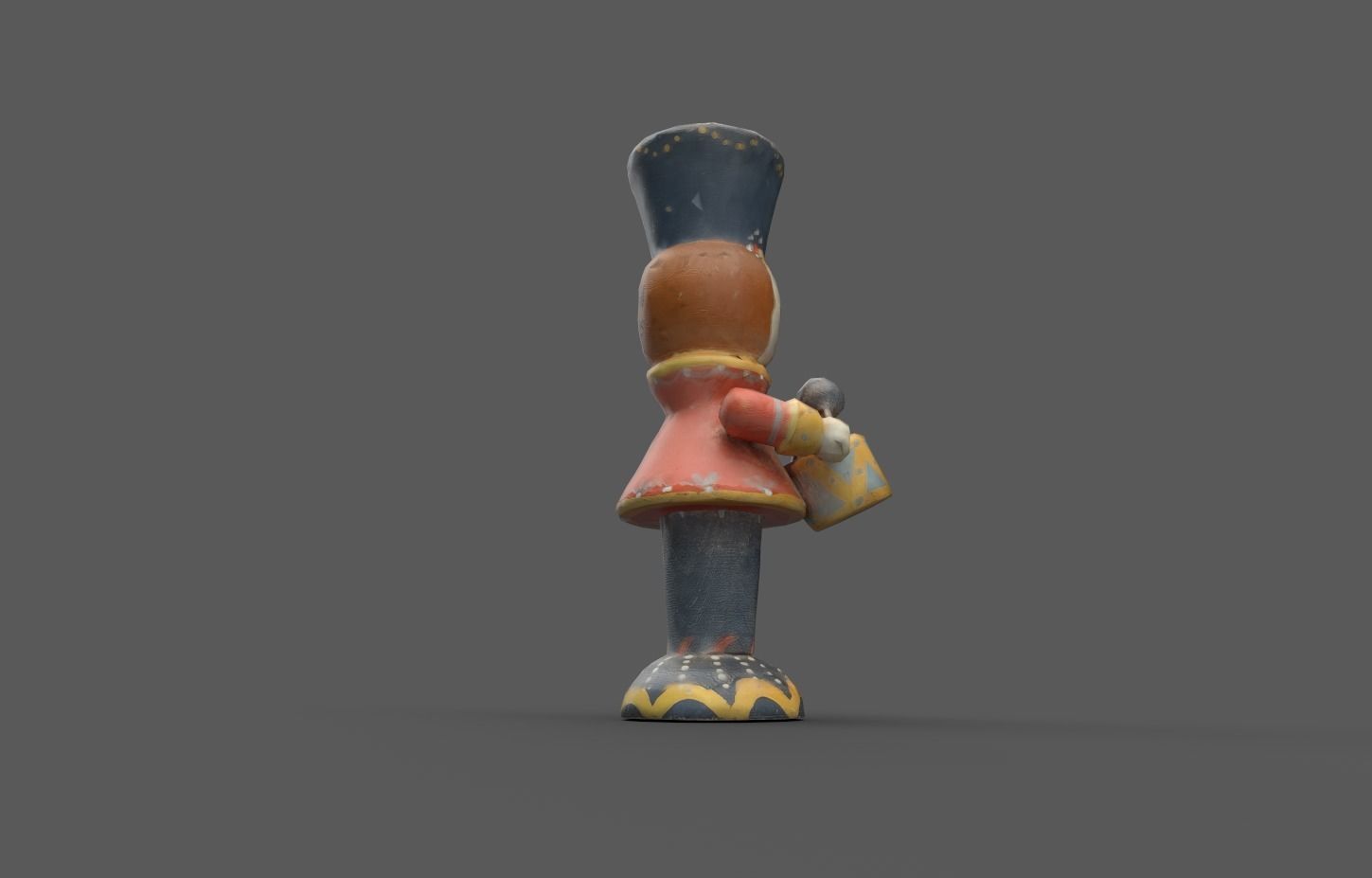 Vintage Wood Christmas Toy Soldier Low-poly 3D model_2