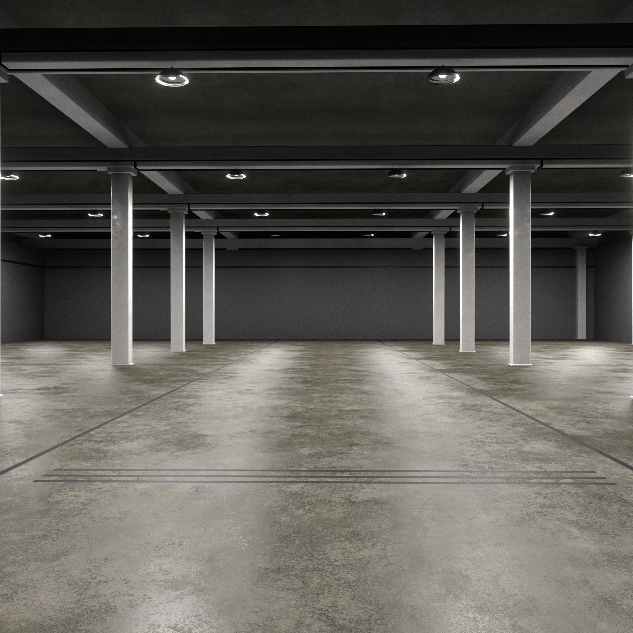 3D Underground Parking interior 3D model_1