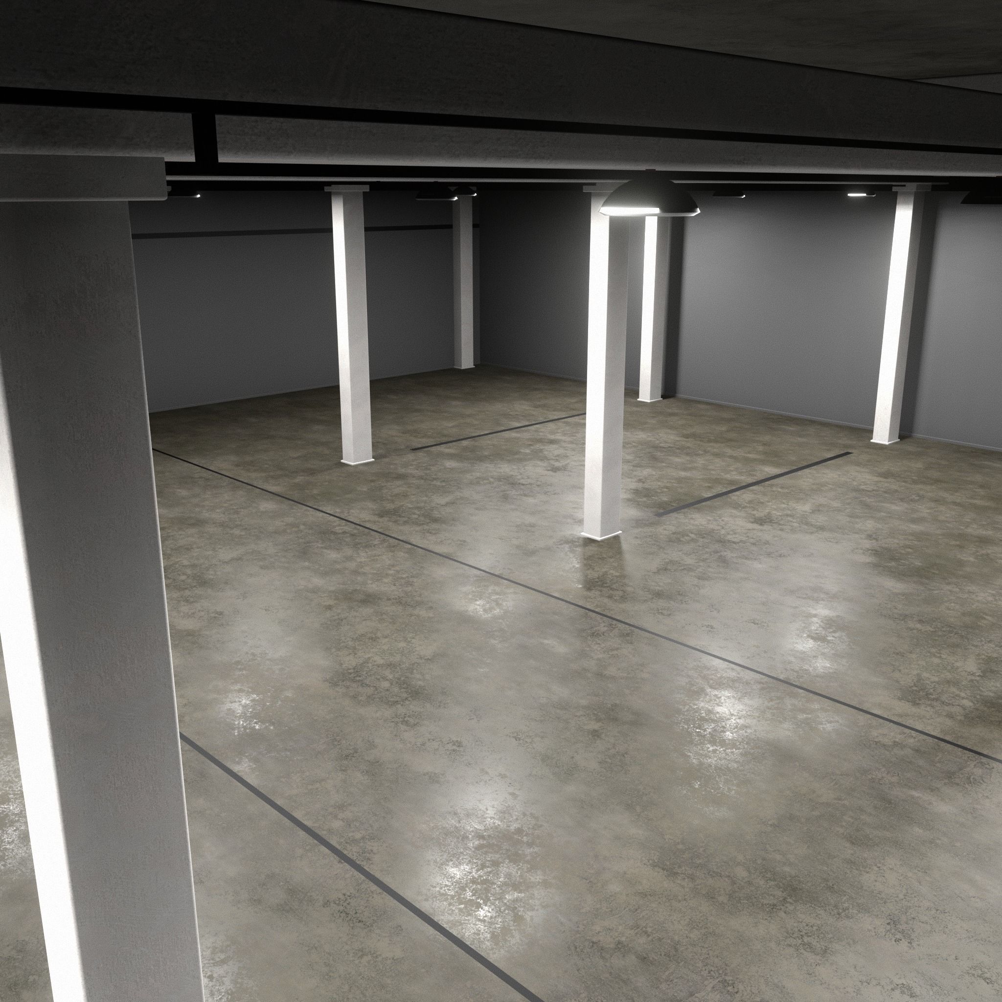 3D Underground Parking interior 3D model_7