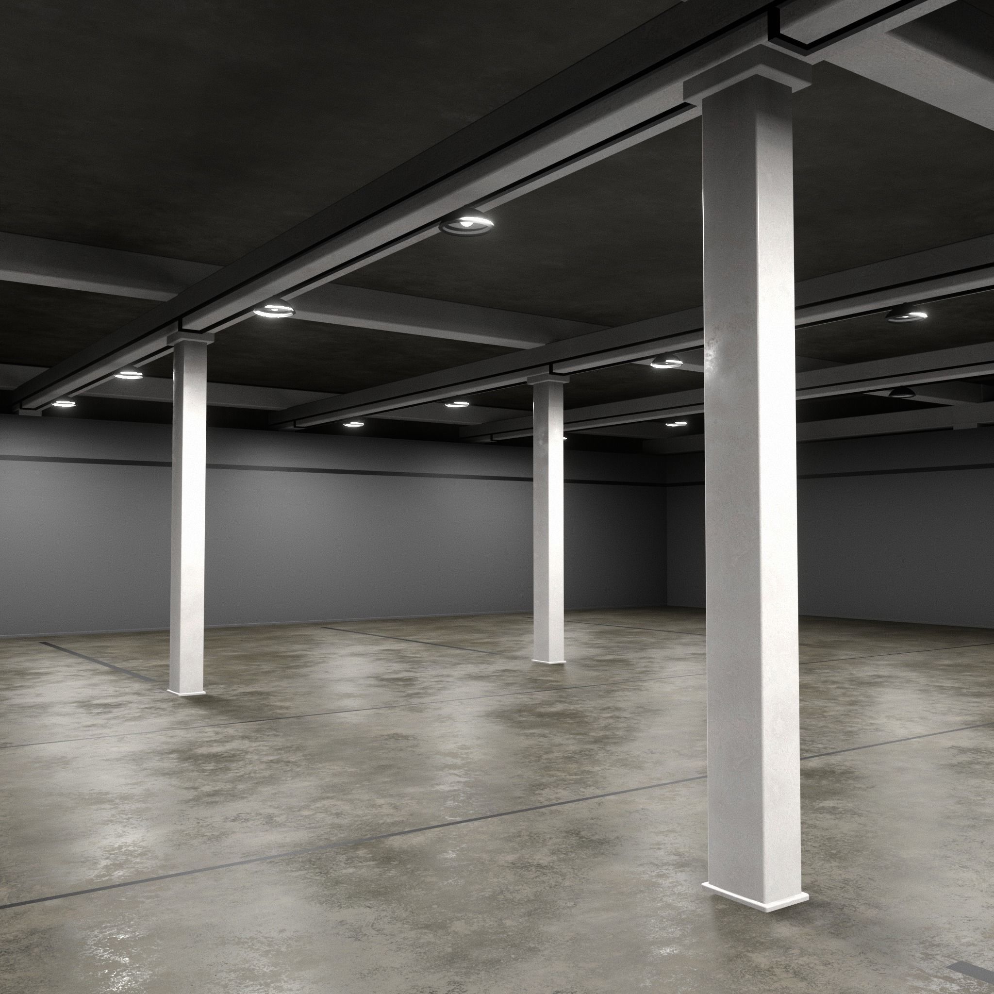 3D Underground Parking interior 3D model_2