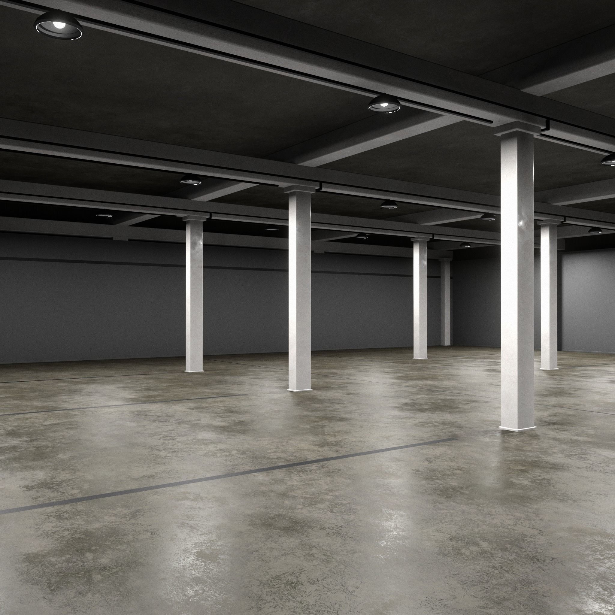 3D Underground Parking interior 3D model_3