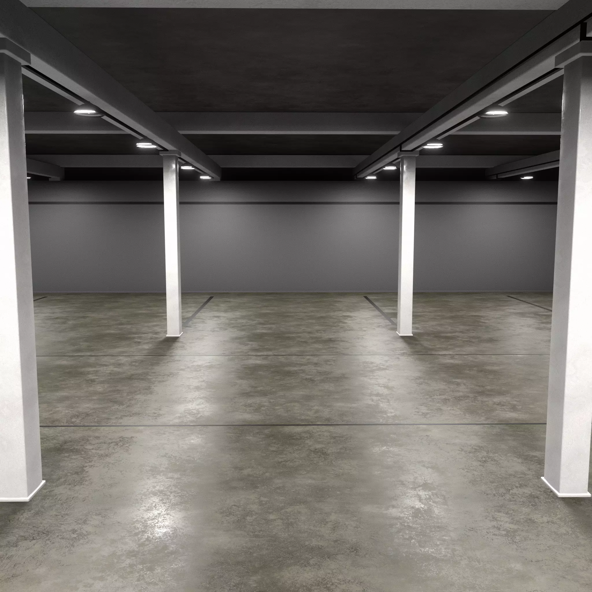 3D Underground Parking interior 3D model_0