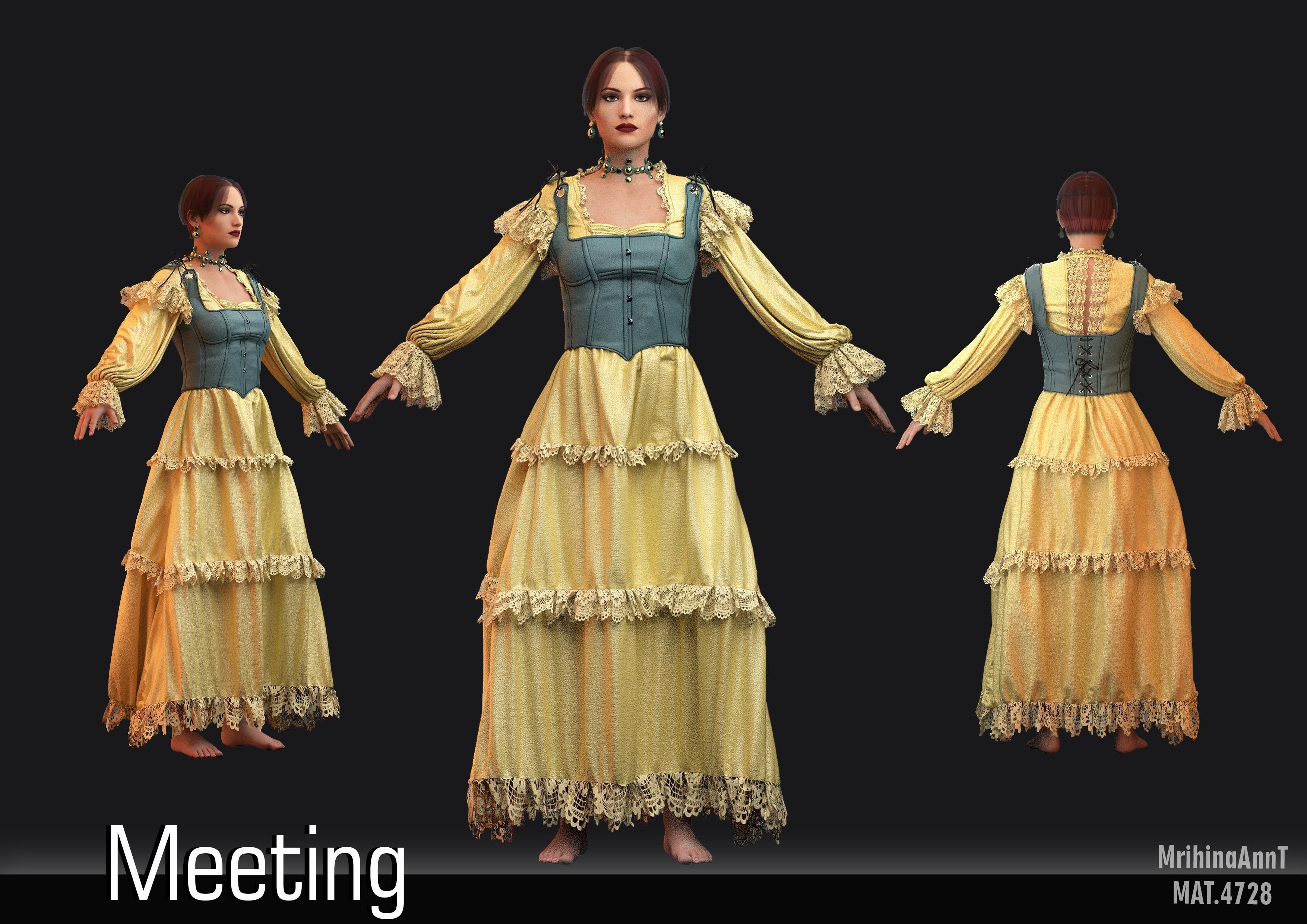 Meeting dress 3D model_3