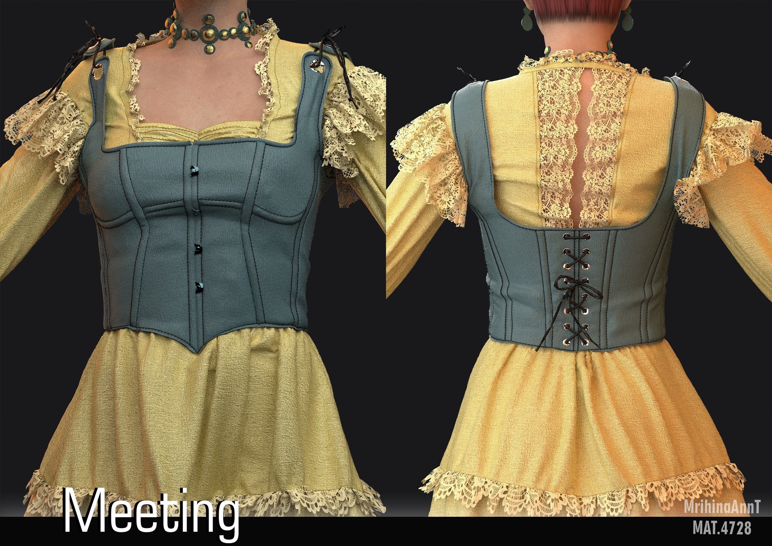 Meeting dress 3D model_4