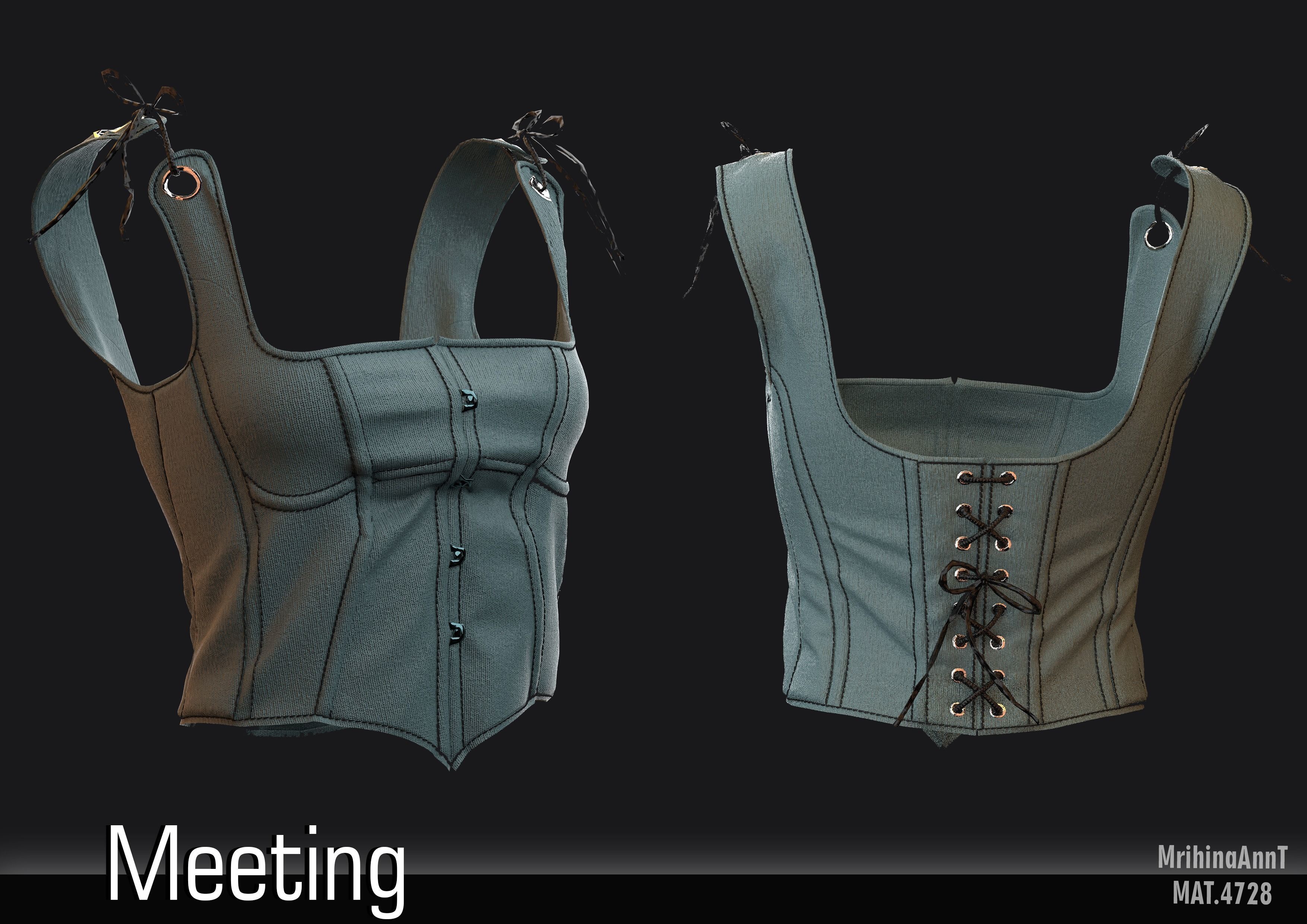 Meeting dress 3D model_8