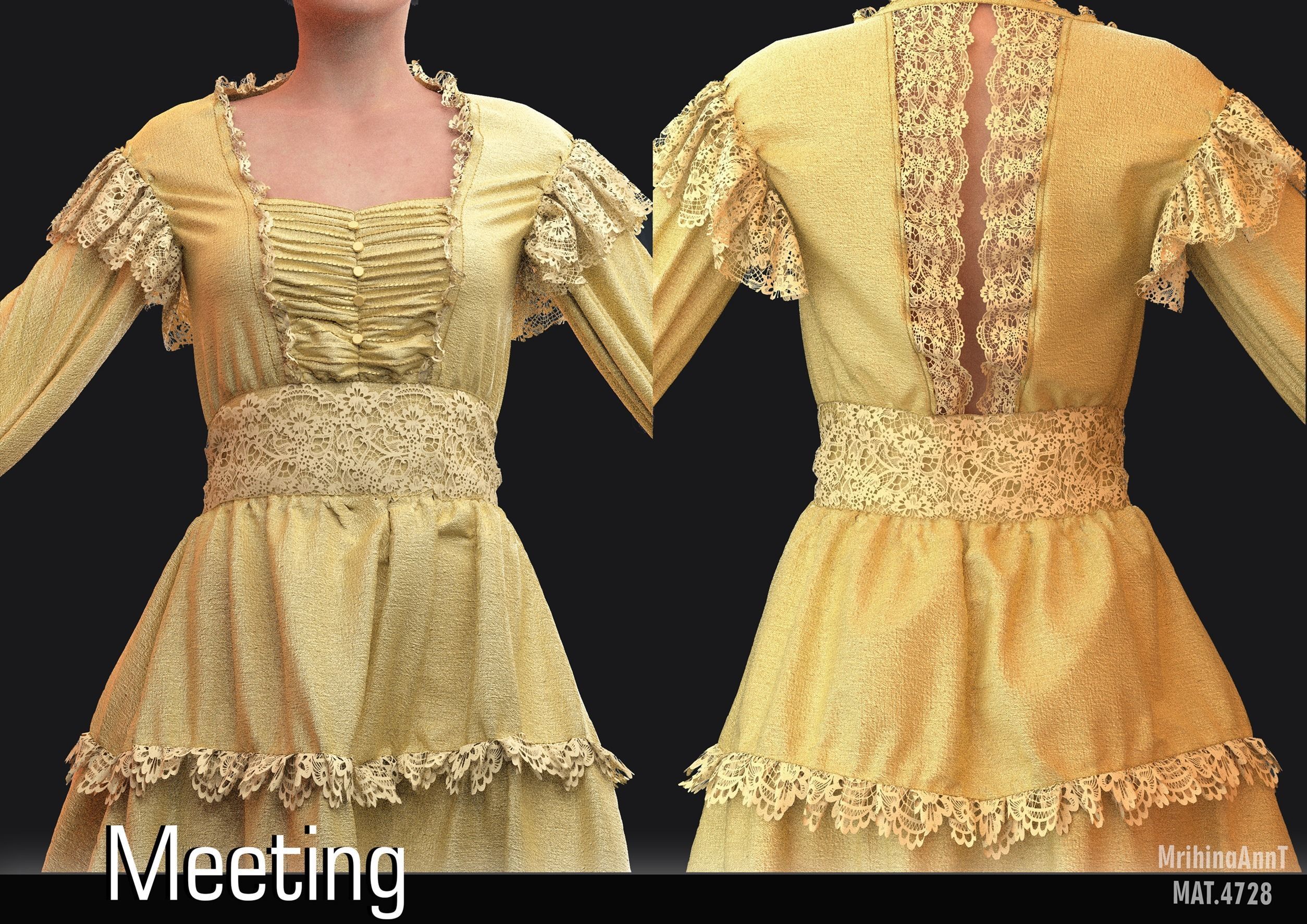 Meeting dress 3D model_6