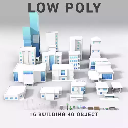 3D LOWPOLY CITY 16 BUILDING