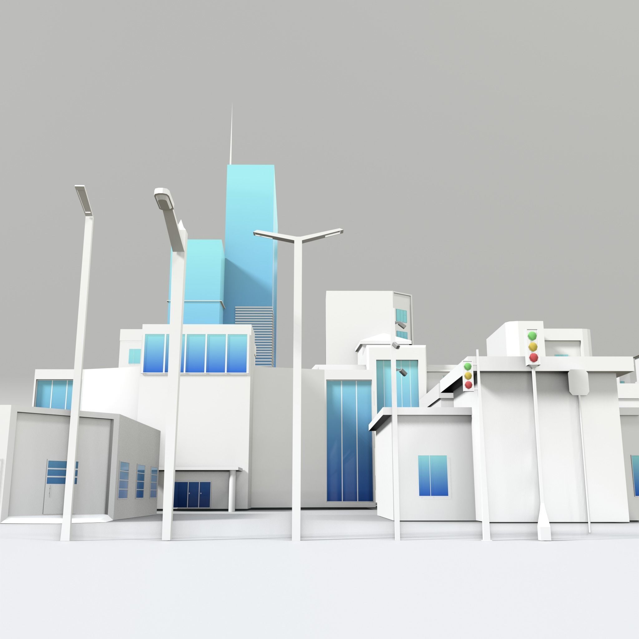 3D LOWPOLY CITY 16 BUILDING 3D model_13