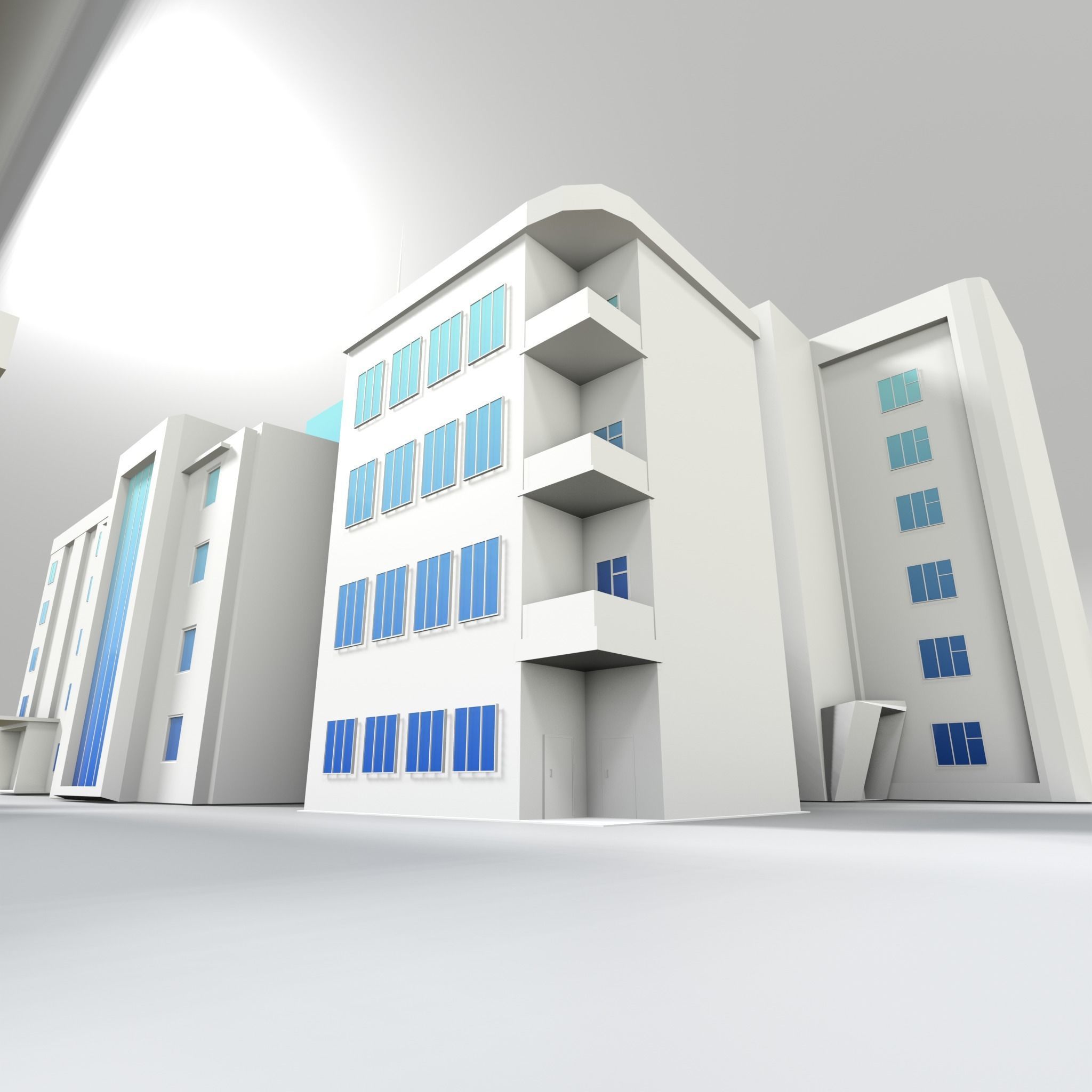 3D LOWPOLY CITY 16 BUILDING 3D model_6