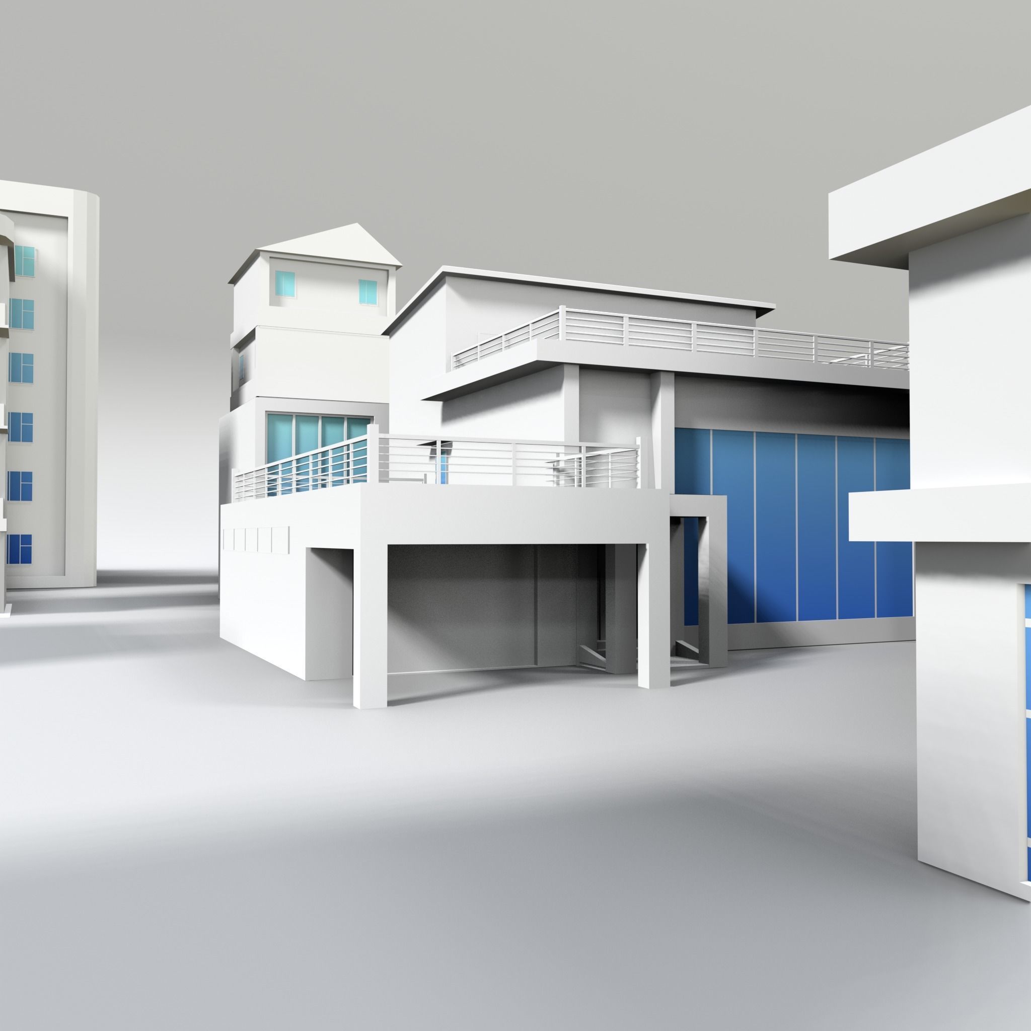 3D LOWPOLY CITY 16 BUILDING 3D model_1