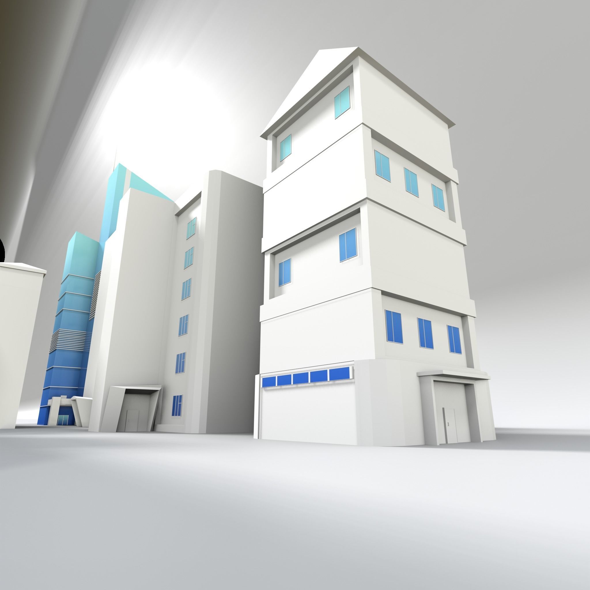 3D LOWPOLY CITY 16 BUILDING 3D model_7
