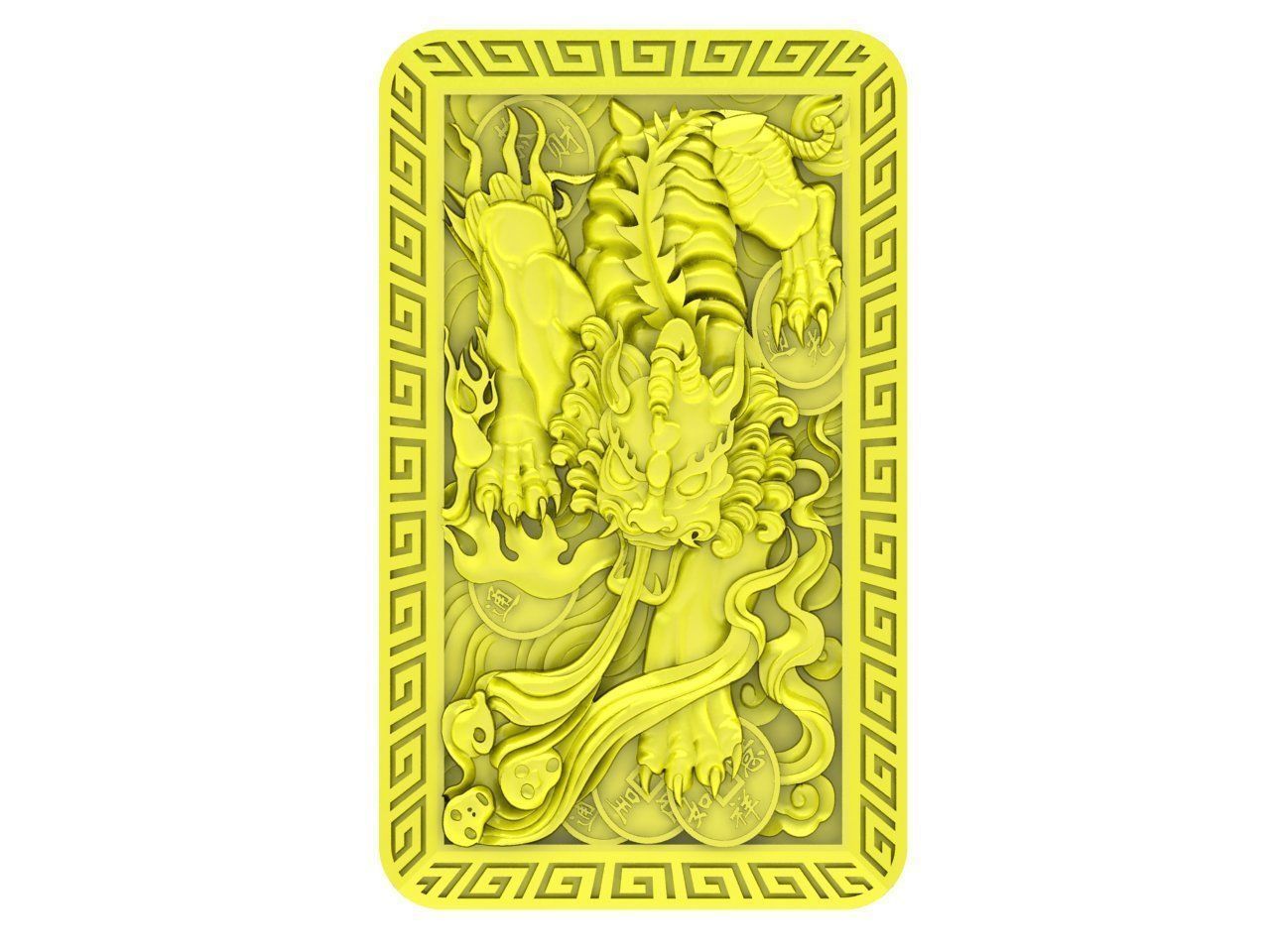 silver unicorn pendant 4736 3D print model_1