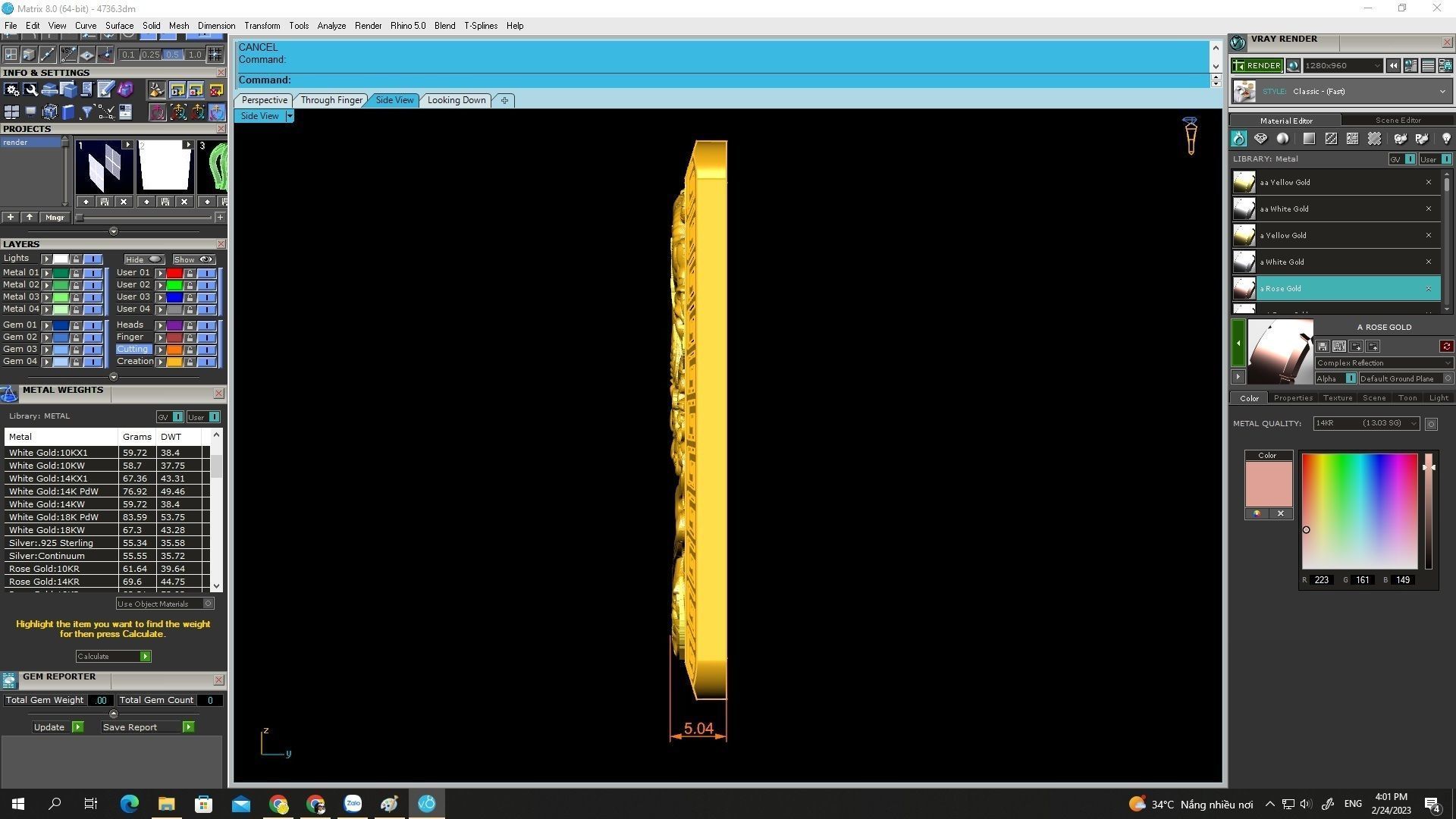 silver unicorn pendant 4736 3D print model_4