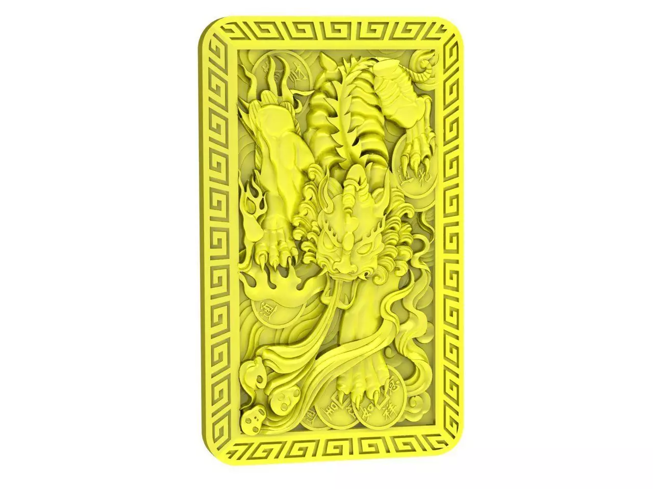 Luxury Chinese Dragon Relief Pendant for Men 4736 3D print model