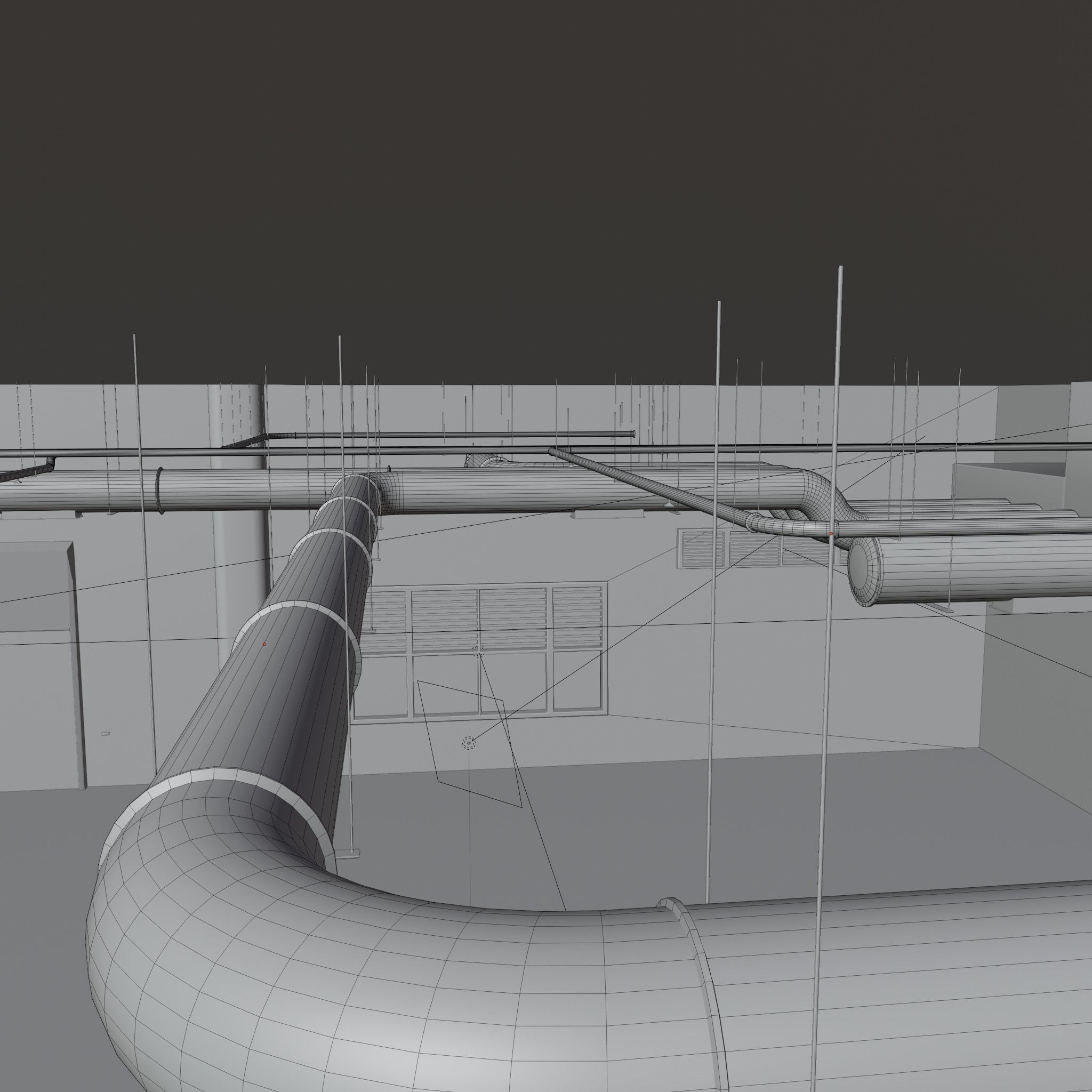 GARAGE 2 car studio interior Warehouse Low-poly 3D model_6