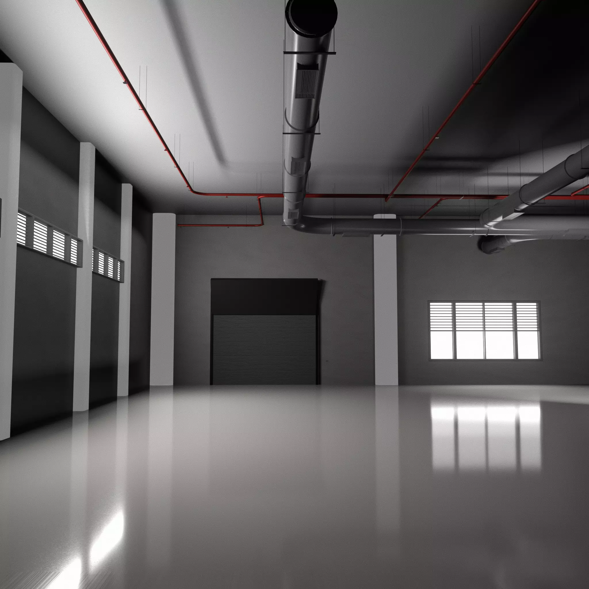 GARAGE 2 car studio interior Warehouse Low-poly 3D model_0