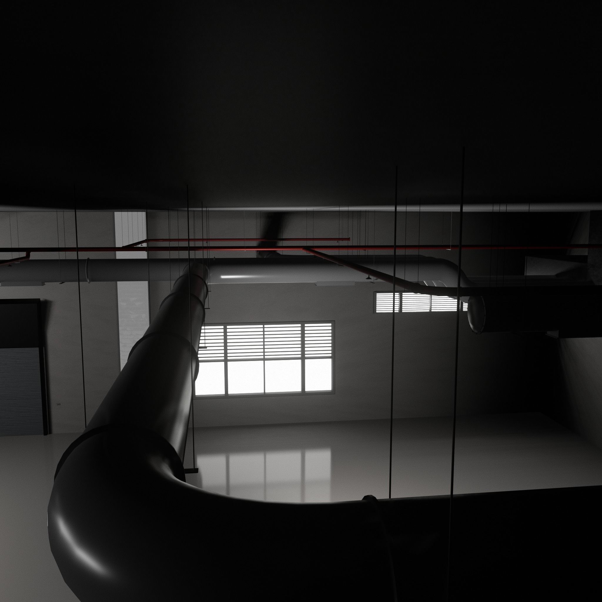 GARAGE 2 car studio interior Warehouse Low-poly 3D model_12