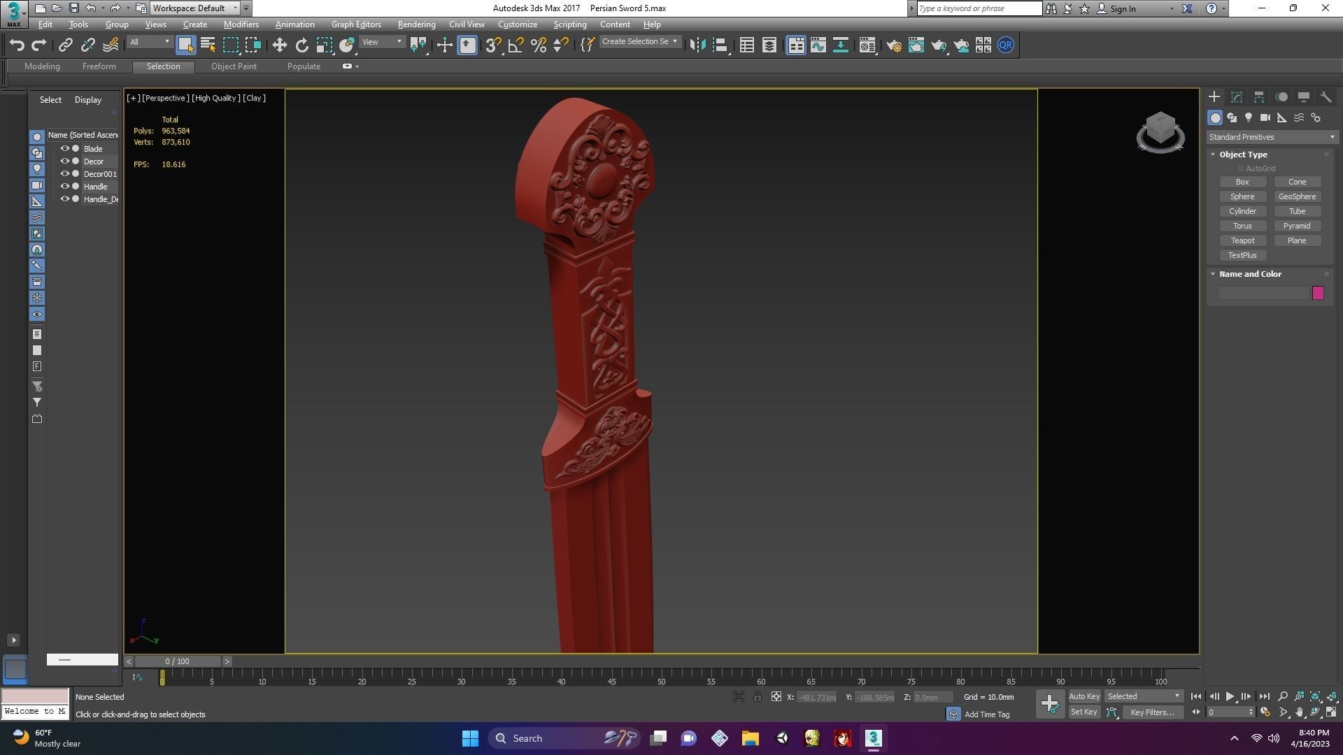 Ancient Ornate Sword for 3D Print 3D model 3D printable | CGTrader