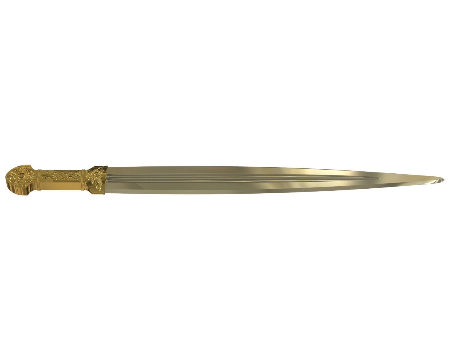 Ancient Ornate Sword for 3D Print 3D model 3D printable | CGTrader
