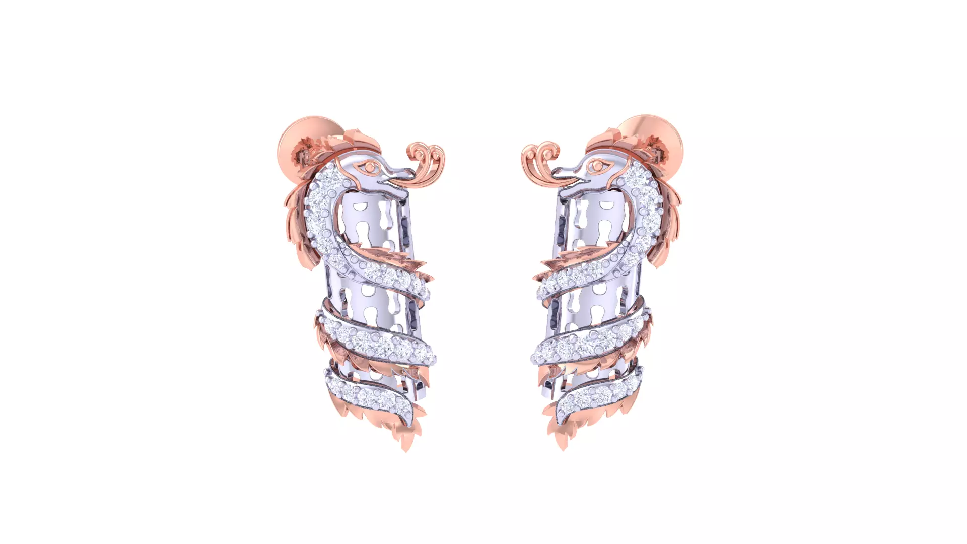 Women Earring 3dm STL OBJ FBX Renders Details 3D print model_0