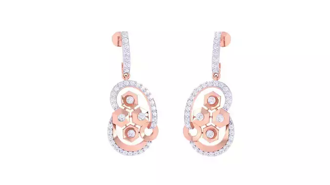Women Long Earring 3dm STL OBJ FBX Renders Details