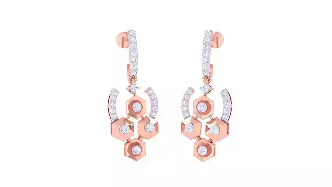 Women Long Earring 3dm STL OBJ FBX Renders Details