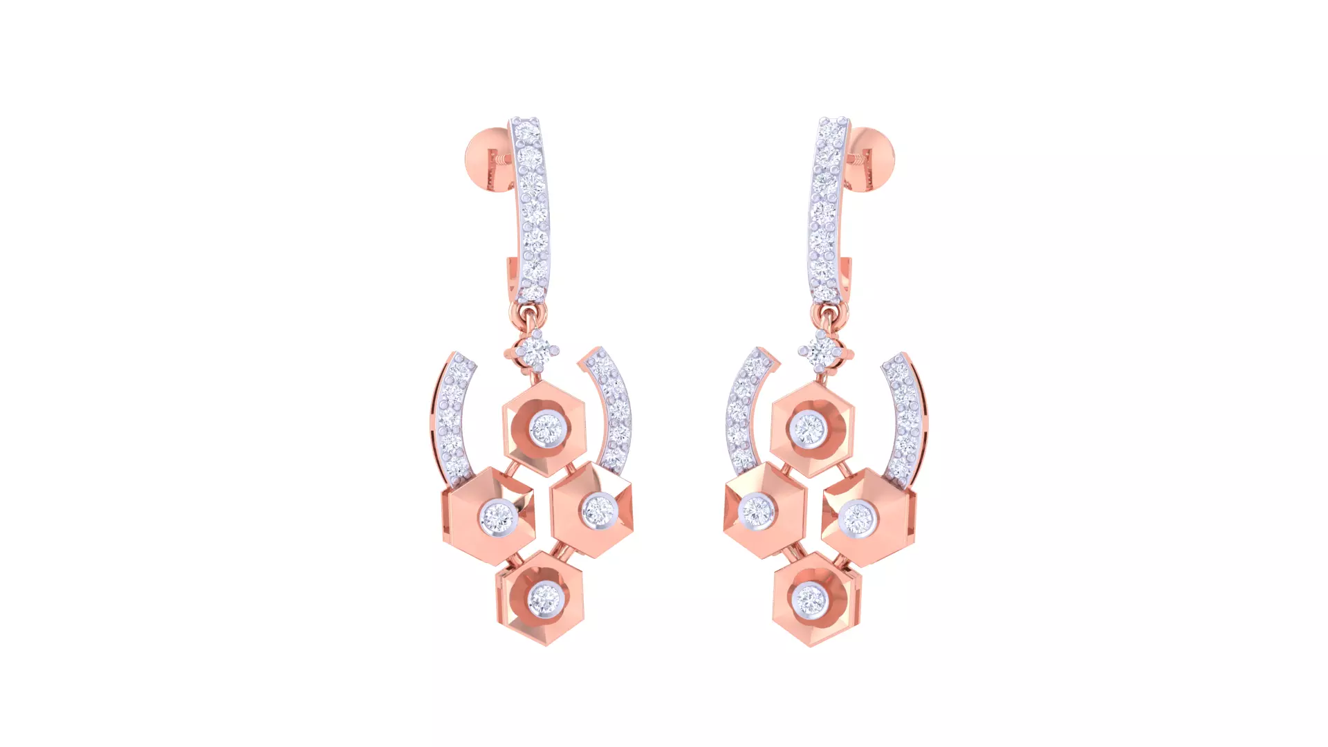 Women Long Earring 3dm STL OBJ FBX Renders Details 3D print model_0
