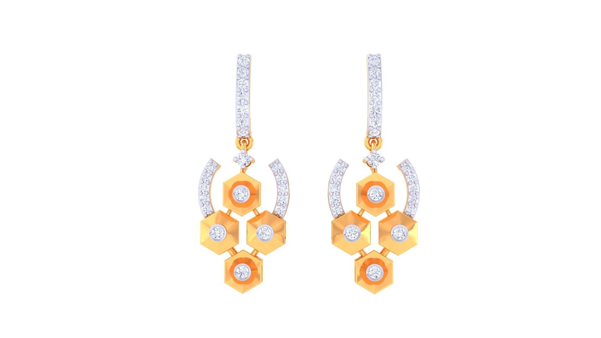 Women Long Earring 3dm STL OBJ FBX Renders Details 3D print model_3