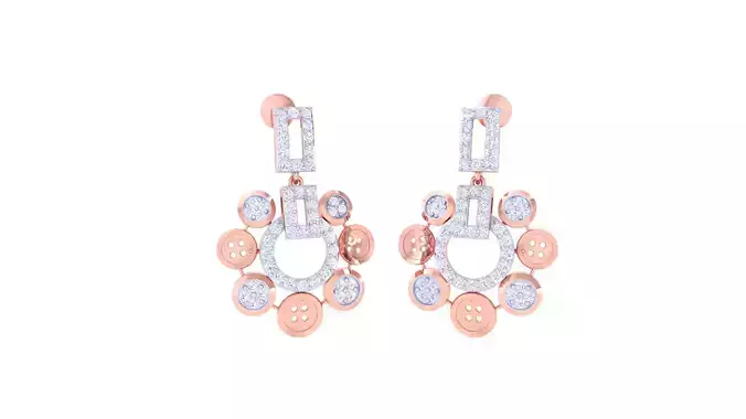 Women Long Earring 3dm STL OBJ FBX Renders Details