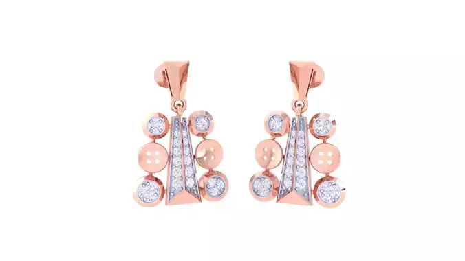 Women Long Earring 3dm STL OBJ FBX Renders Details