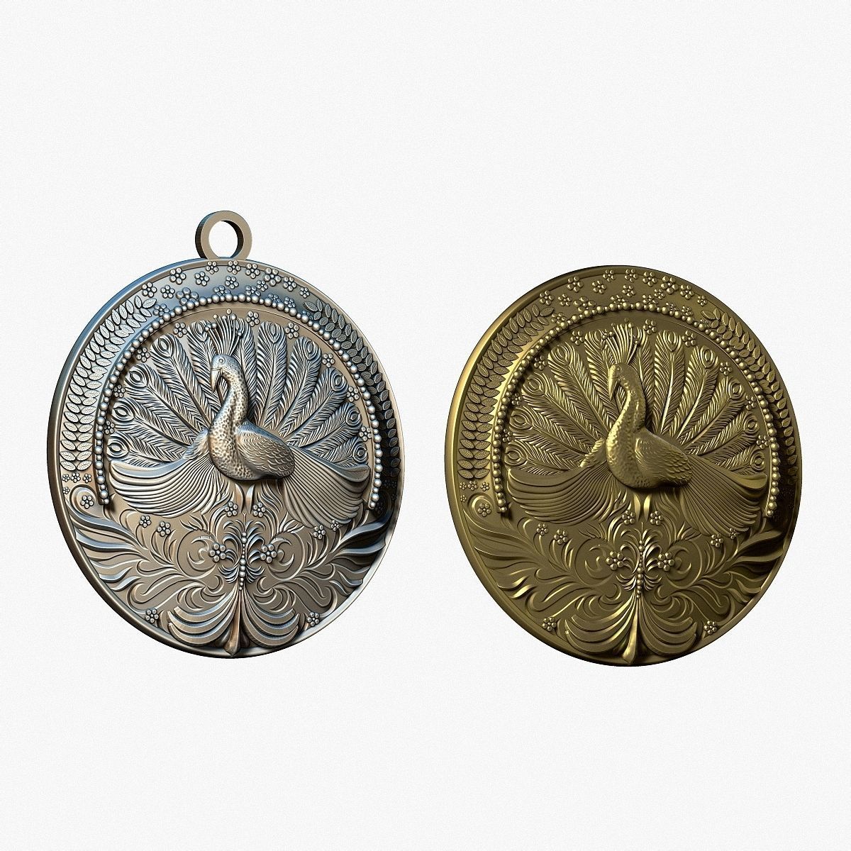PEACOCK MEDALLION 3D print model_8
