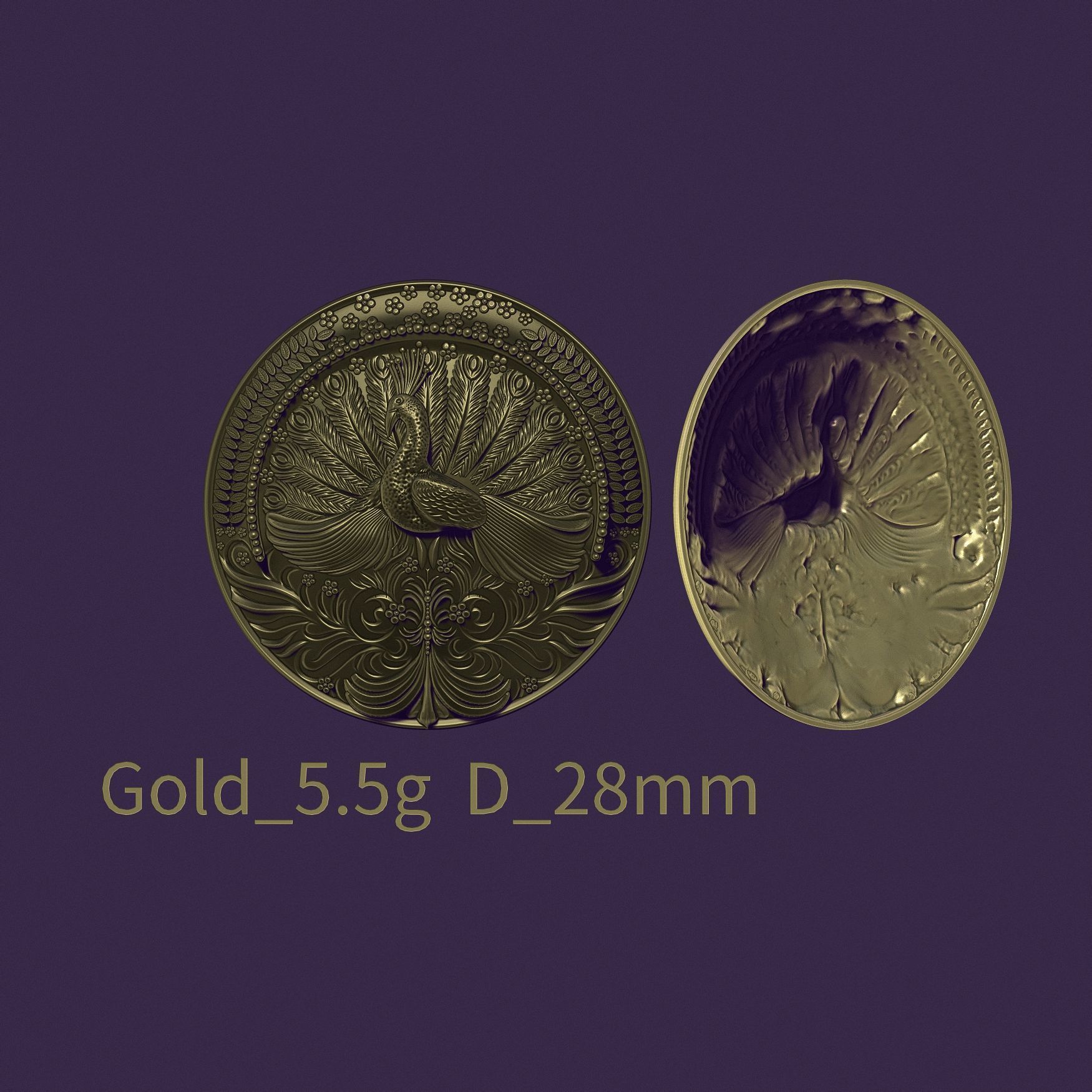 PEACOCK MEDALLION 3D print model_7