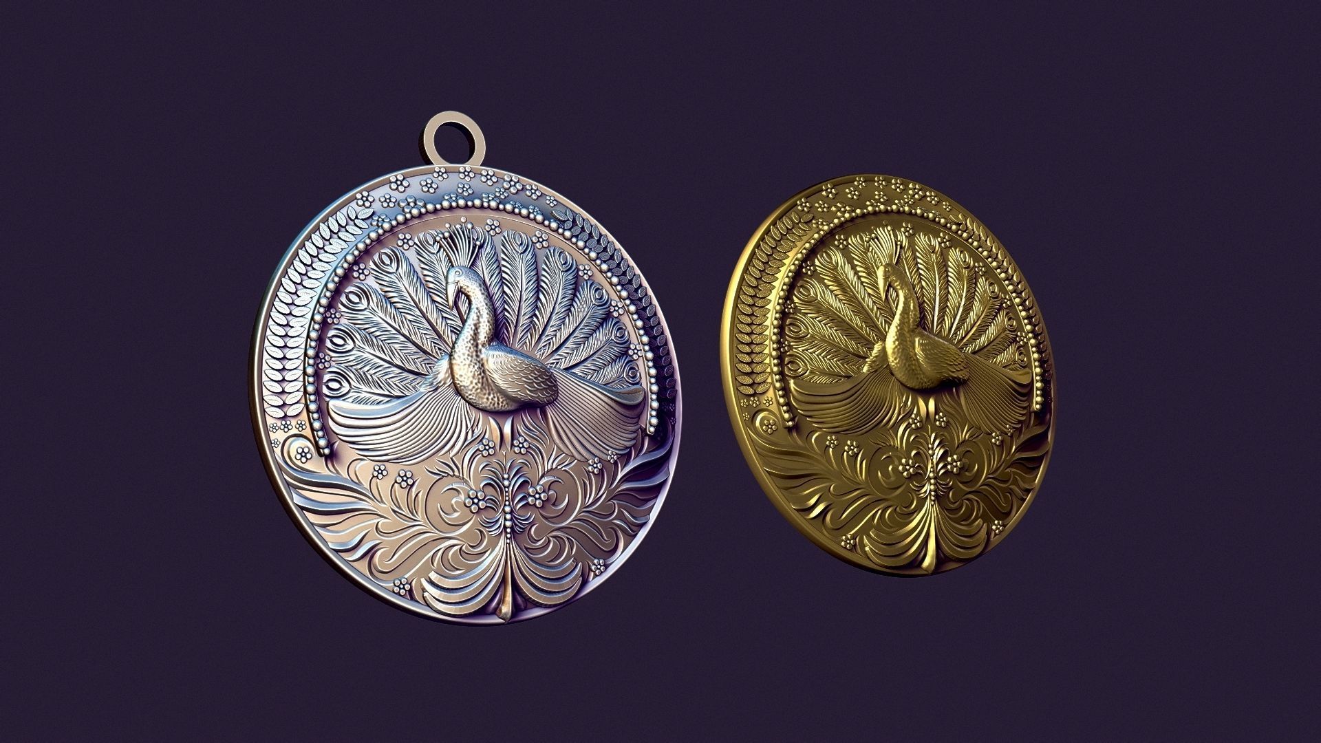 PEACOCK MEDALLION 3D print model_1