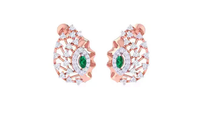 Women Stud Earring 3dm STL OBJ FBX Renders Details