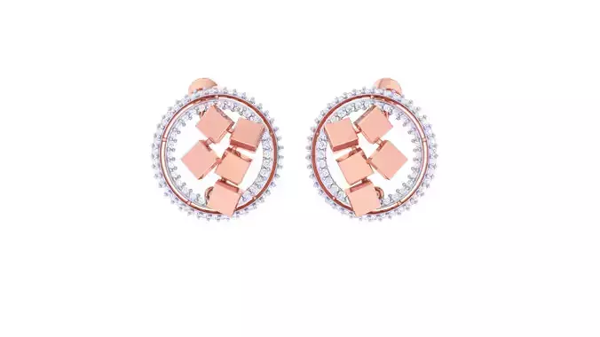 Women Stud Earring 3dm STL OBJ FBX Renders Details