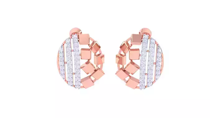 Women Stud Earring 3dm STL OBJ FBX Renders Details