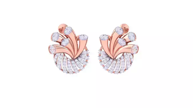 Women Stud Earring 3dm STL OBJ FBX Renders Details