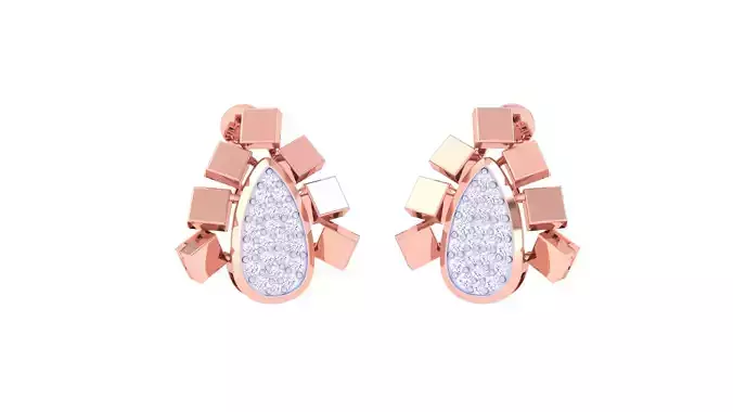 Women Stud Earring 3dm STL OBJ FBX Renders Details