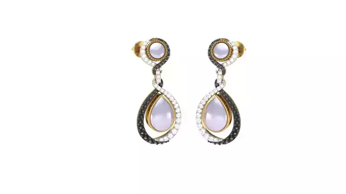 Women Long Earring 3dm STL OBJ FBX Renders Details