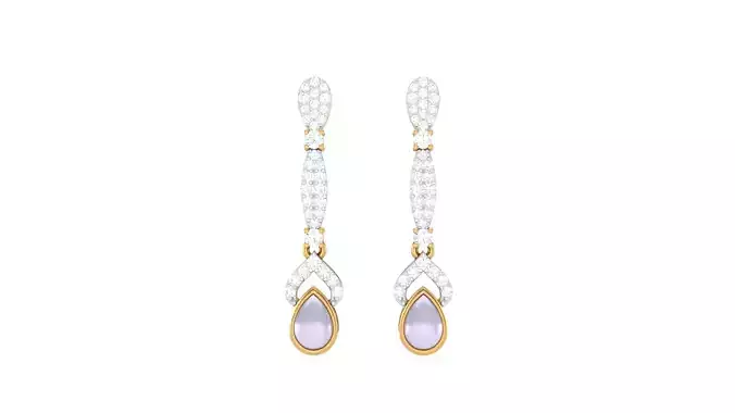 Women Long Earring 3dm STL OBJ FBX Renders Details