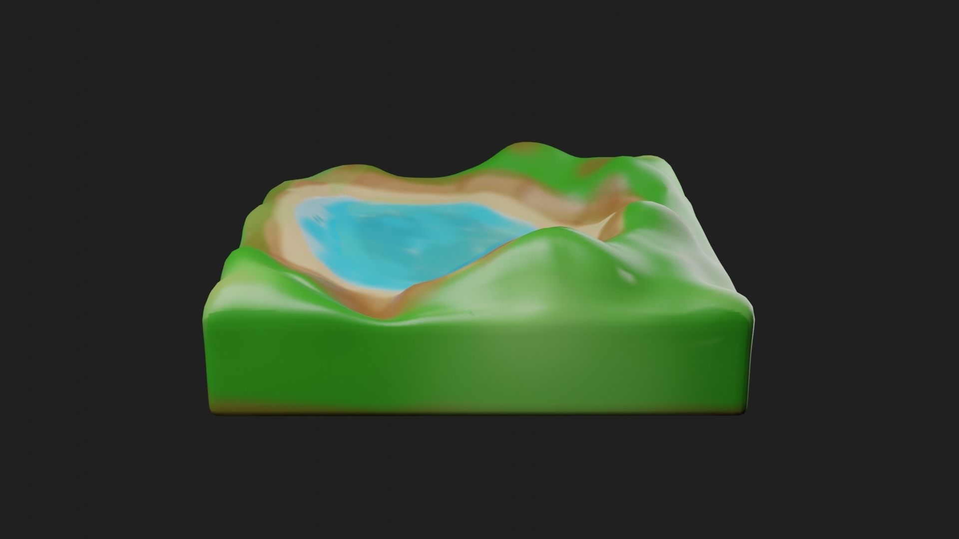 LAKE 3D Model square with Texture_2