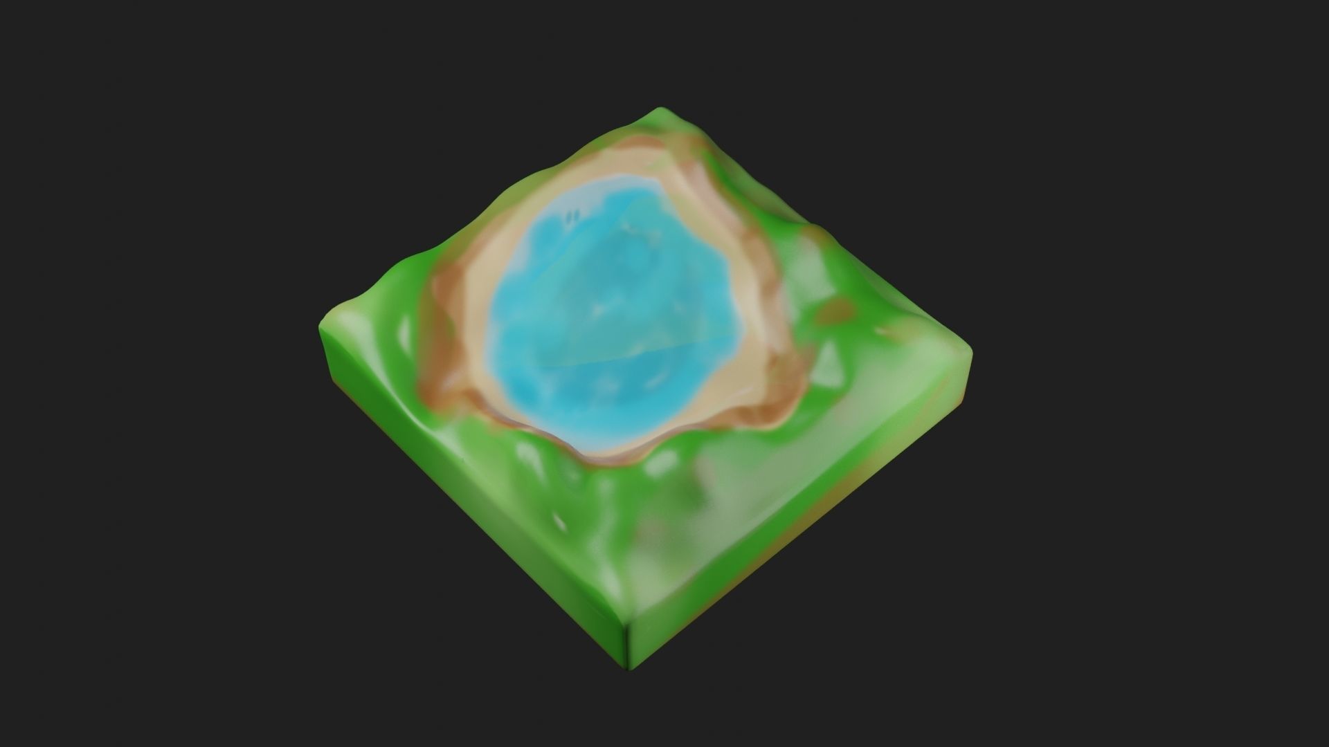 LAKE 3D Model square with Texture_3