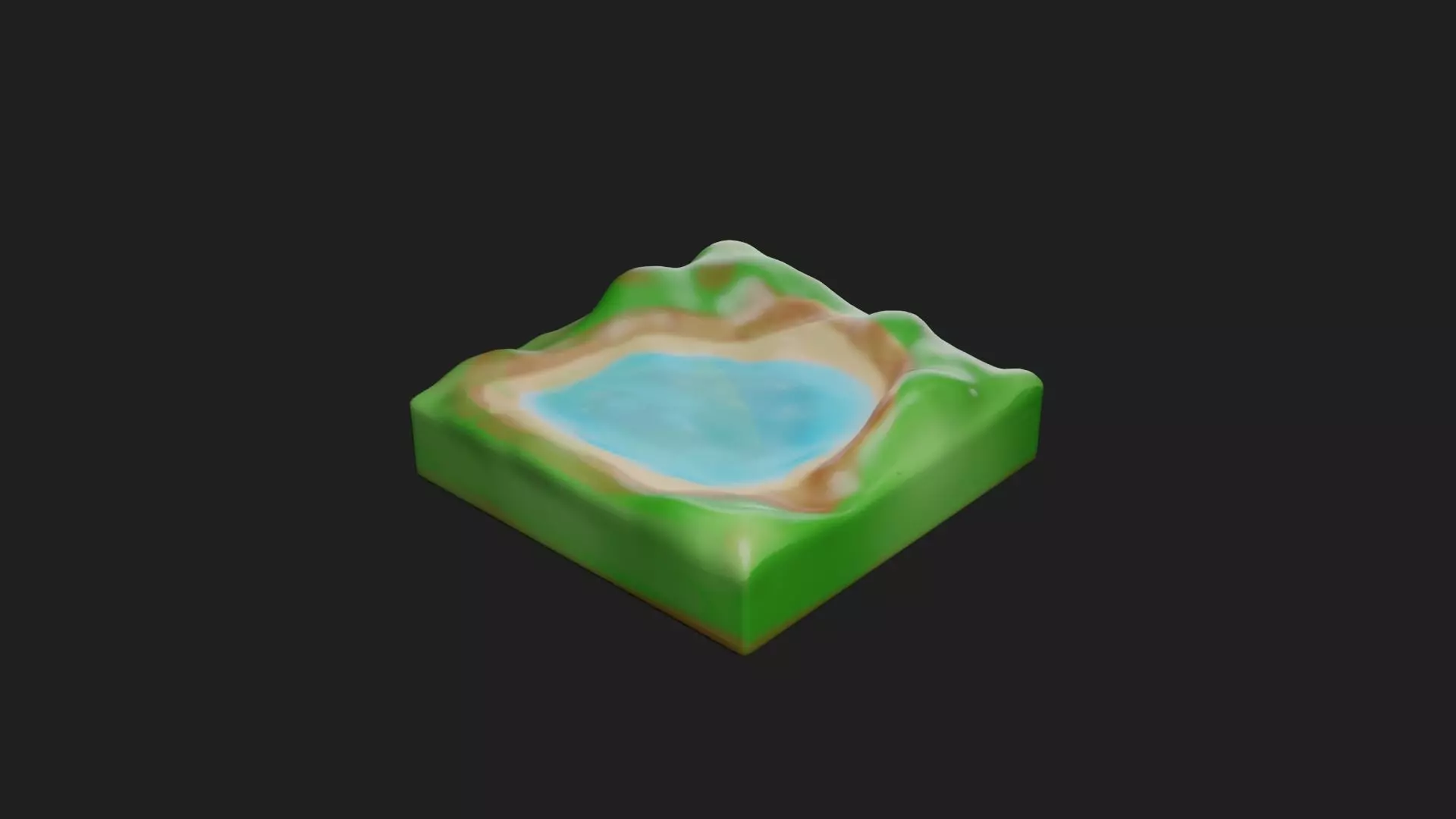LAKE 3D Model square with Texture_0