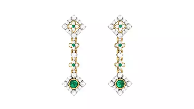 Women Long Earring 3dm STL OBJ FBX Renders Details